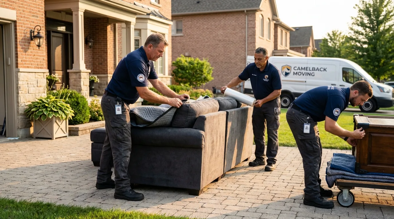 Large estate moving crew wrapping furniture in Morgan City, LA